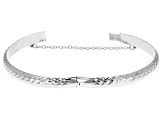 Sterling Silver Diamond Cut Hinged Bangle Bracelet