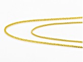 18k Yellow Gold Over Silver Criss Cross & Wheat Sliding Adjustable 24 Inch Chain Set