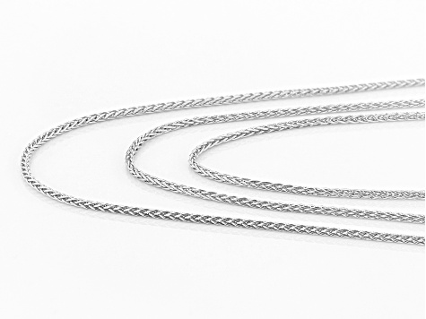Sterling Silver Wheat Link Sliding Adjustable Chain Set Of Three 24 inch