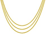 18k Yellow Gold Over Sterling Silver Wheat Link Sliding Adjustable Chain Set