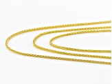 18k Yellow Gold Over Sterling Silver Wheat Link Sliding Adjustable Chain Set