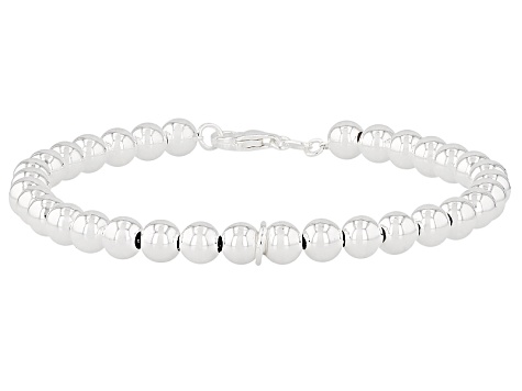 Sterling Silver Bead Link Bracelet 6mm - DOCS597 | JTV.com