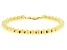 18k Yellow Gold Over Sterling Silver 6mm Bead Link 8 Inch Bracelet