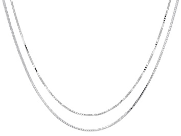 Sterling Silver Cardano Snake Link 18, 20, & 22 Inch Chain Set of 3