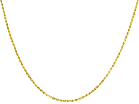 18k yellow gold over sterling silver rope chain. - DOCS937Y | JTV.com