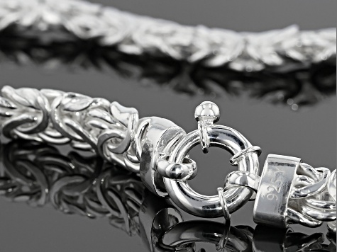 Braided Leather Bracelet with Byzantine Sterling Silver Clasp