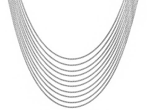 Sterling Silver Box Chain Necklace Set 