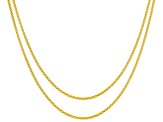 18K Yellow Gold Over Sterling Silver Popcorn Chain Necklace Set 24 & 28 Inch