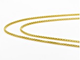 18K Yellow Gold Over Sterling Silver Popcorn Chain Necklace Set 24 & 28 Inch