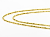 18K Yellow Gold Over Sterling Silver Popcorn Chain Necklace Set 24 & 28 Inch