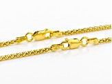 18K Yellow Gold Over Sterling Silver Popcorn Chain Necklace Set 24 & 28 Inch