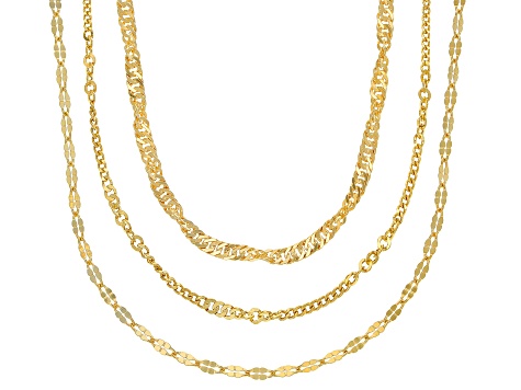 Silver And 18K Gold Chain Necklaces For Men