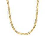 18K Yellow Gold Over Sterling Silver Multi-Link Chain Necklace Set  20, 24, & 28 Inch
