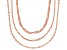18K Rose Gold Over Sterling Silver Multi-Link Chain Necklace Set 20, 24, & 28 Inch