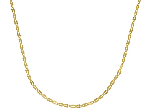 18K Yellow Gold Over Sterling Silver Twisted Mirror Chain Necklace Set Of 6