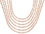 18K Rose Gold Over Sterling Silver Twisted Mirror Chain Necklace Set Of 6
