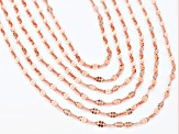 18K Rose Gold Over Sterling Silver Twisted Mirror Chain Necklace Set Of 6