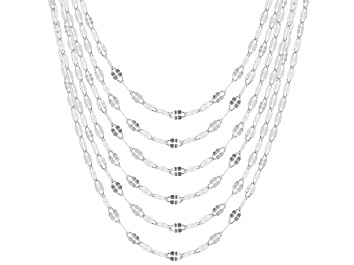 Picture of Sterling Silver Twisted Mirror Chain Necklace Set of 6