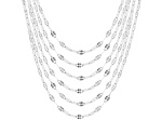 Sterling Silver Twisted Mirror Chain Necklace Set of 6