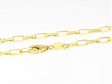 18k Yellow Gold Over Sterling Silver 3.5MM Elongated Cable Link Chain 18 Inch Necklace