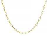 18k Yellow Gold Over Sterling Silver 3.5MM Elongated Cable Link Chain 20 Inch Necklace