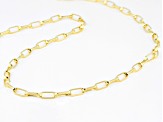 18k Yellow Gold Over Sterling Silver 3.5MM Elongated Cable Link Chain 20 Inch Necklace