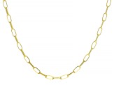 18k Yellow Gold Over Sterling Silver 3.5MM Elongated Cable Link Chain 24 Inch Necklace