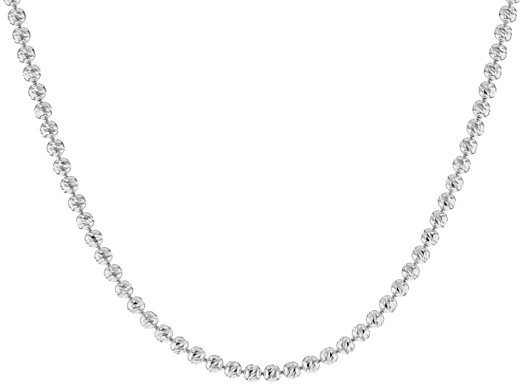 国内直営【DIESEL】Sterling Silver Diamond Cut Necklace 999 Silver Diamond Cut Rope Chain Necklace, Hypoallergenic