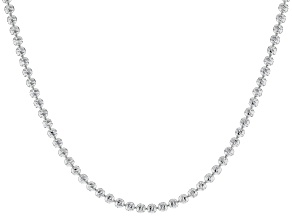 Sterling Silver Diamond Cut Bead Chain Necklace 18 Inch