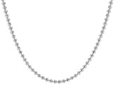 Sterling Silver Diamond Cut Bead Chain Necklace 18 Inch