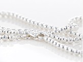 Sterling Silver Diamond Cut Bead Chain Necklace 20 Inch