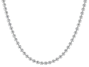 Sterling Silver Diamond Cut Bead Chain Necklace 24 Inch