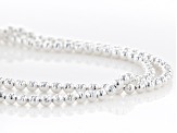 Sterling Silver Diamond Cut Bead Chain Necklace 24 Inch
