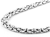 Sterling Silver 7MM  Byzantine Necklace 18 Inch