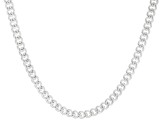 Sterling Silver Polished Curb Chain Necklace 24 Inch