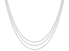Sterling Silver 0.75mm Bead 18" Chain Set of 3