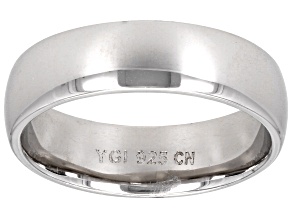 Rhodium Over Sterling Silver 5.5mm Band Ring