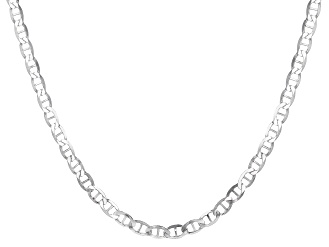 Sterling Silver 20 inch Flat Mariner Chain Necklace