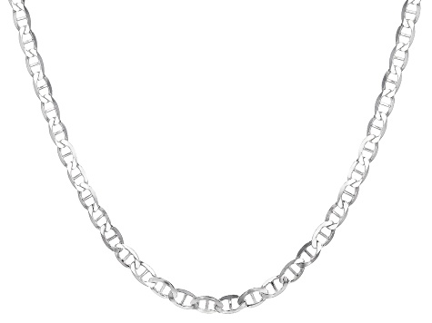 Sterling Silver 24 inch Flat Mariner Chain Necklace