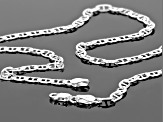 Sterling Silver 24 inch Flat Mariner Chain Necklace