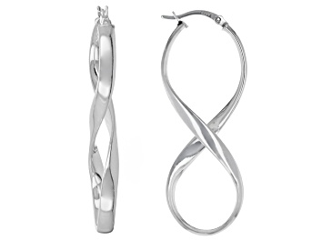 Picture of Sterling Silver Elongated Infinity Tube Earrings