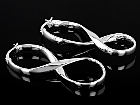 Sterling Silver Elongated Infinity Tube Earrings