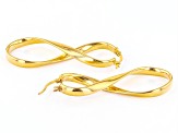 18K Yellow Gold Over Sterling Silver Elongated Infinity Tube Earrings