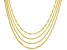 18K Yellow Gold Over Sterling Silver Set of 4 Adjustable Box, Singapore, Popcorn, & Wheat 24" Chains