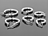 Sterling Silver Set of 3 12MM, 14MM, and 18MM Hoop Earrings