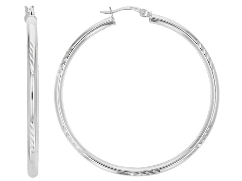 Sterling Silver 55MM Hoop Earrings