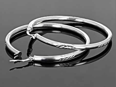 Sterling Silver 55MM Hoop Earrings