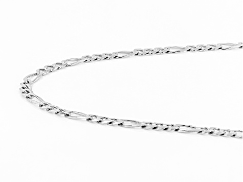 Sterling Silver 4.40MM Flat Figaro Chain 24 Inch Necklace