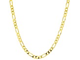 18K Yellow Gold Over Sterling Silver 4.40MM Flat Figaro Chain 20 Inch Necklace