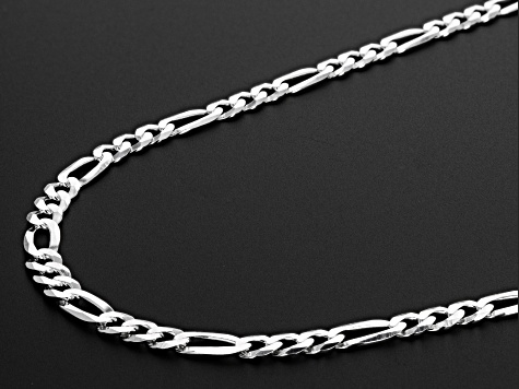 Sterling Silver 4.40MM Flat Figaro Chain 18 Inch Necklace